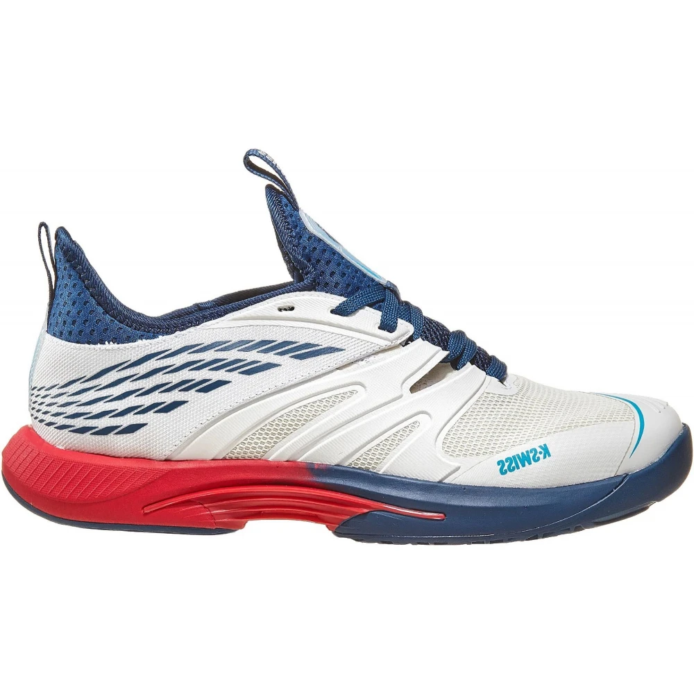 K-Swiss Men’s SpeedTrac Tennis Shoes (Blanc De Blanc/Blue Opal/Lollipop) 1 K-Swiss Men’s SpeedTrac Tennis Shoes (Blanc De Blanc/Blue Opal/Lollipop)