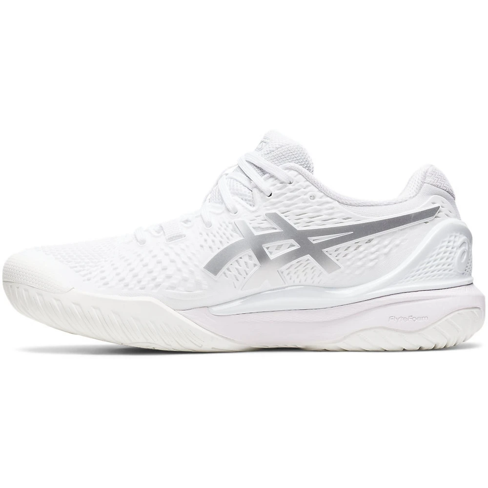 Asics Women’s Gel-Resolution 9 Tennis Shoes (White/Pure Silver) 2 Asics Women’s Gel-Resolution 9 Tennis Shoes (White/Pure Silver) - Image 2