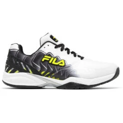 Fila Men’s Volley Zone Pickleball Shoes (White/Black/Safety Yellow)