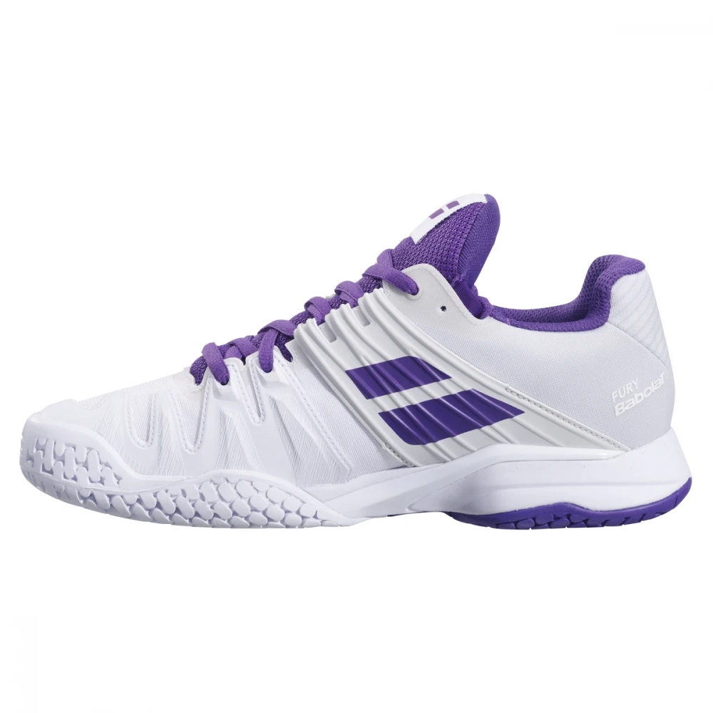 Babolat Women’s Propulse Fury All Court Tennis Shoes (White/Purple) 2 Babolat Women’s Propulse Fury All Court Tennis Shoes (White/Purple) - Image 2