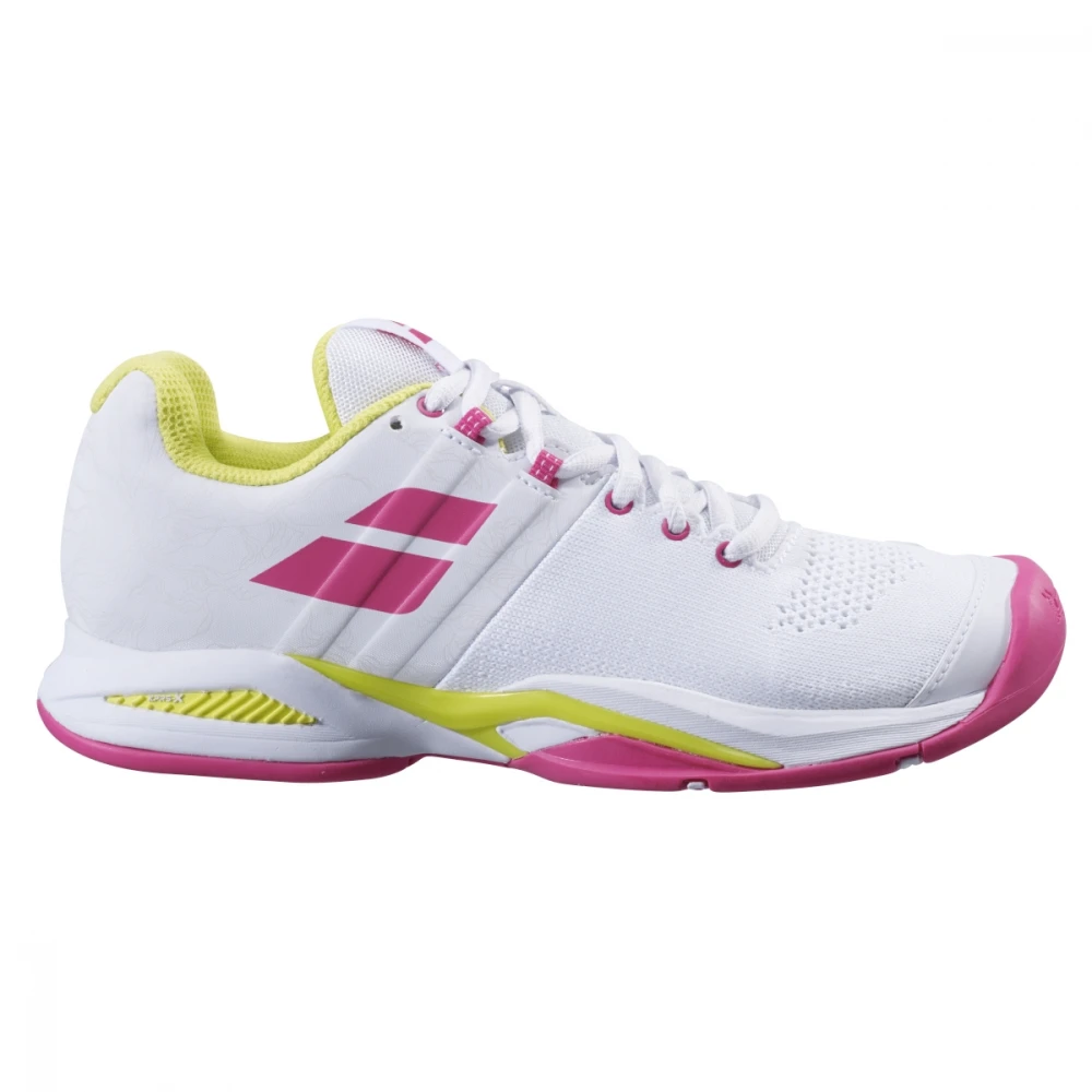 Babolat Women’s Propulse Blast All Court Tennis Shoes (White/Red Rose)