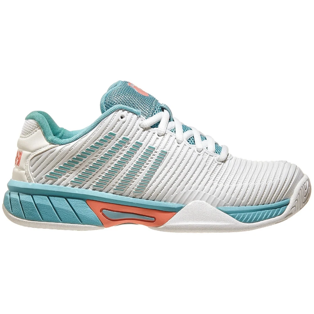K-Swiss Junior Hypercourt Express 2 Tennis Shoes (Blanc De Blanc/Nile Blue/Desert Flower) 1 K-Swiss Junior Hypercourt Express 2 Tennis Shoes (Blanc De Blanc/Nile Blue/Desert Flower)