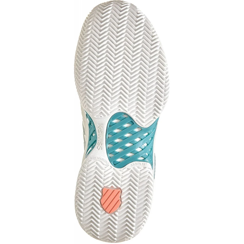 K-Swiss Women’s Hypercourt Express 2 Tennis Shoes (Blanc De Blanc/Nile Blue/Desert Flower) - Image 3