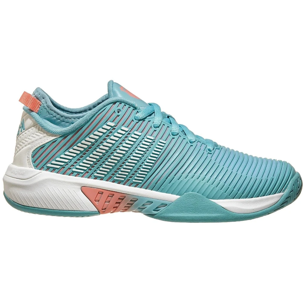 K-Swiss Women’s Hypercourt Supreme Tennis Shoes (Nile Blue/Blanc De Blanc/Desert Flower)