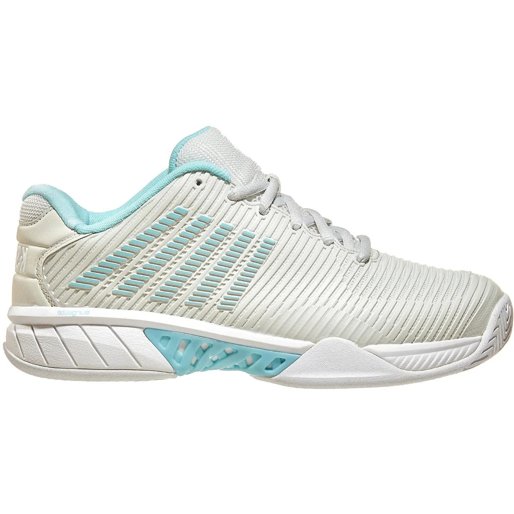 K-Swiss Women’s Wide Hypercourt Express 2 Tennis Shoes (Gray/White/Blue Glow) 1 K-Swiss Women’s Wide Hypercourt Express 2 Tennis Shoes (Gray/White/Blue Glow)