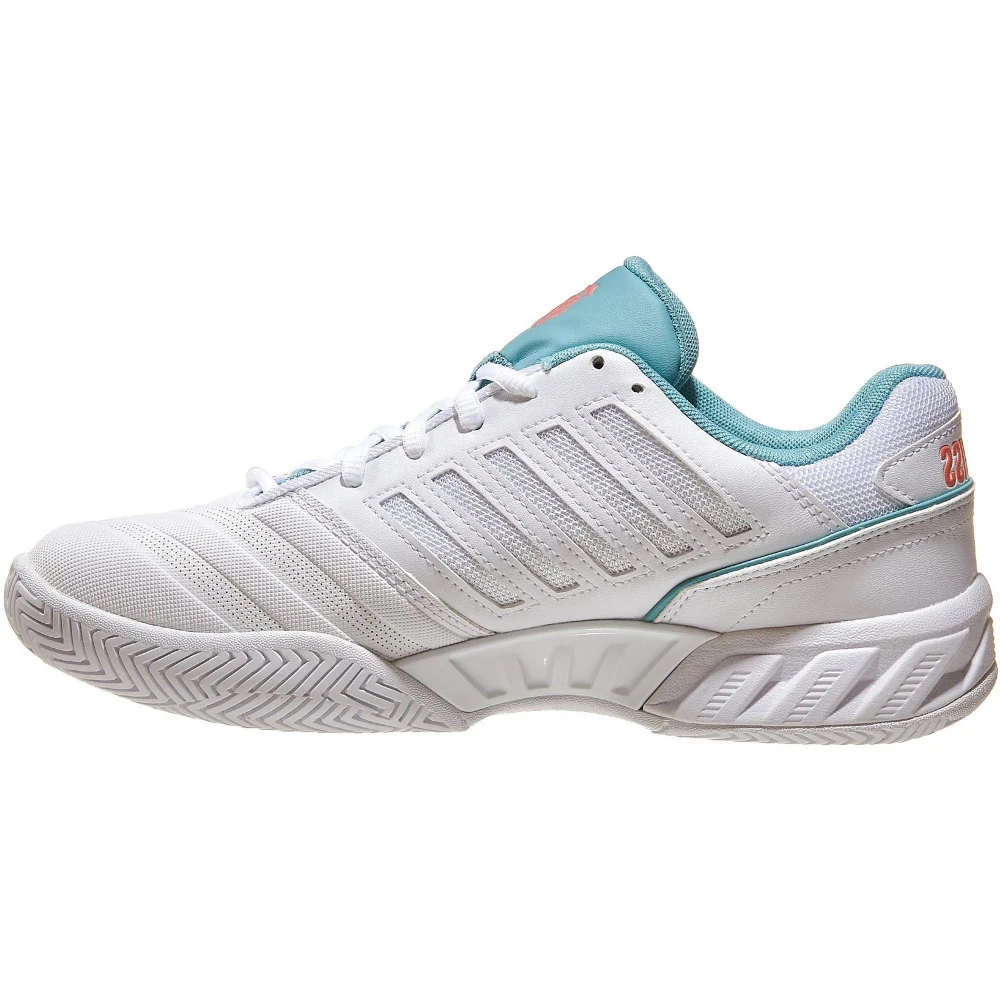 K-Swiss Women’s Bigshot Light 4 Tennis Shoes (Blanc De Blanc/Nile Blue/Desert Flower) - Image 2