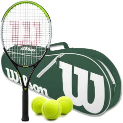 Wilson Blade Feel 25 Inch Junior Tennis Racquet Bundled W A Green Advantage II Bag & 3 Balls