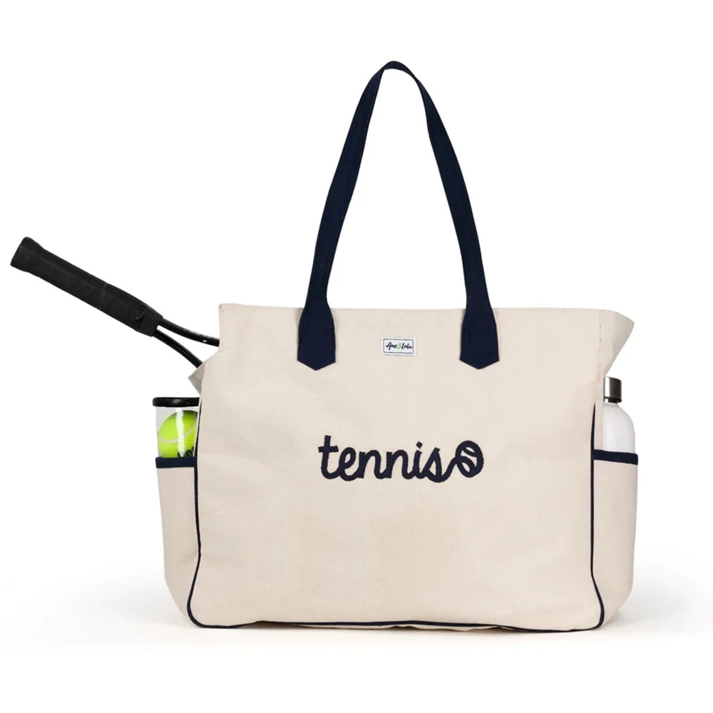 Ame & Lulu Love All Tennis Court Bag (Tennis Stitched Natural)