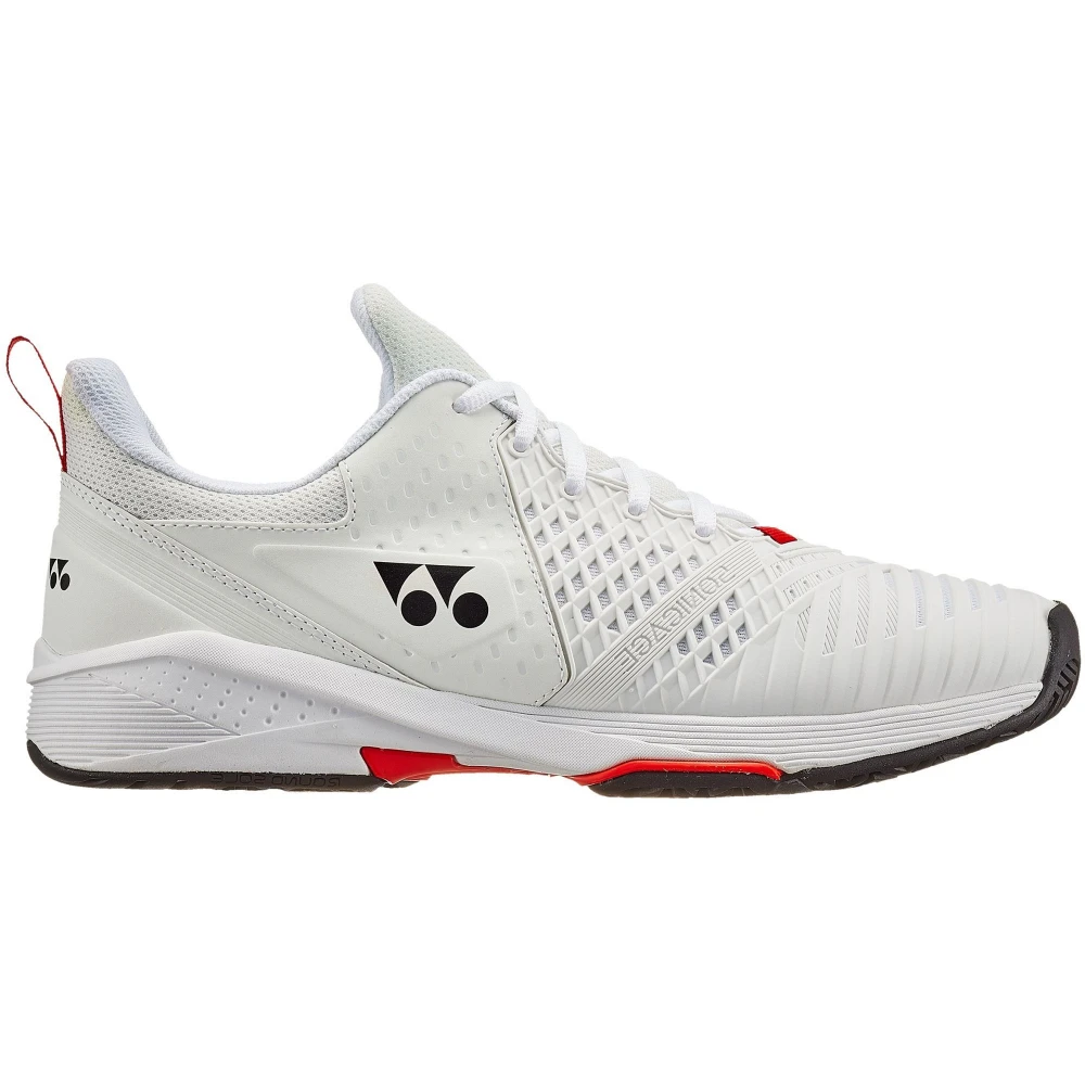 Yonex Men’s Power Cushion Sonicage 3 Tennis Shoes (White/Red) 1 Yonex Men’s Power Cushion Sonicage 3 Tennis Shoes (White/Red)