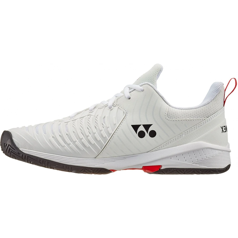 Yonex Men’s Power Cushion Sonicage 3 Tennis Shoes (White/Red) 2 Yonex Men’s Power Cushion Sonicage 3 Tennis Shoes (White/Red) - Image 2