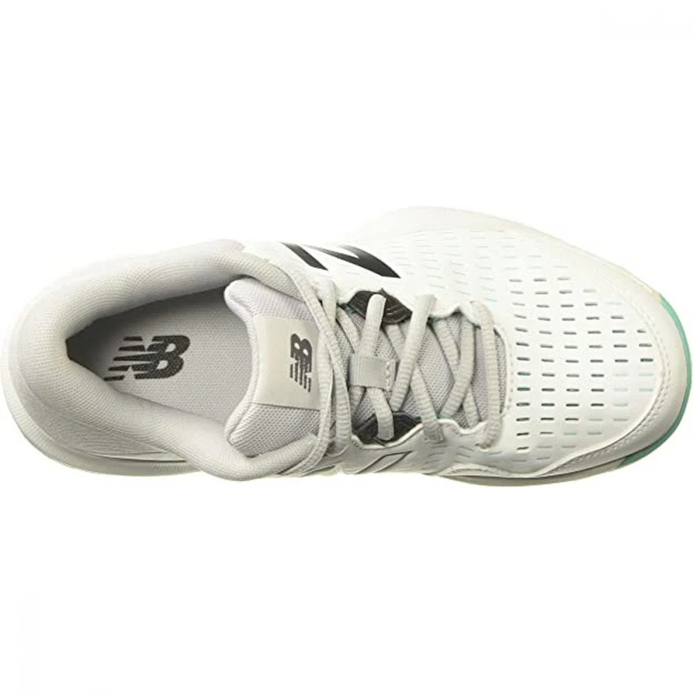 New Balance Women’s 696 V4 Hard Court Tennis Shoes (White/Grey/Tidepool) 3 New Balance Women’s 696 V4 Hard Court Tennis Shoes (White/Grey/Tidepool) - Image 3