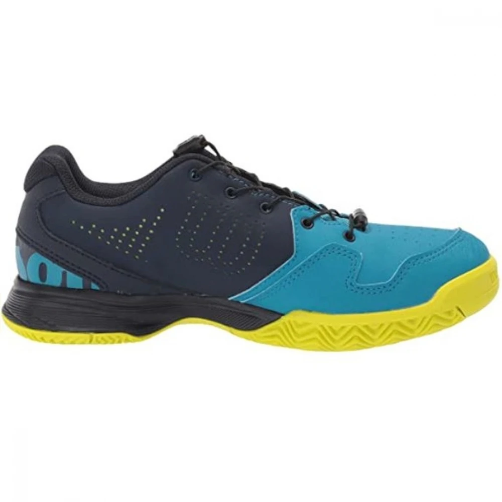 Wilson KAOS Junior QL Tennis Shoes (Barrier Reef/Navy Blazer/Lime Popsicle) 1 Wilson KAOS Junior QL Tennis Shoes (Barrier Reef/Navy Blazer/Lime Popsicle)