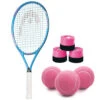 Head Junior Instinct Tennis Racquet Bundled With 3-Pack Pink Tennis Balls And 3-Pack Pink Overgrip