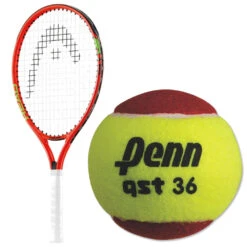 HEAD Speed Junior Tennis Racquet, Penn QST 36 Red Felt Tennis Balls
