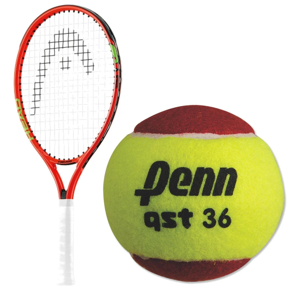HEAD Speed Junior Tennis Racquet, Penn QST 36 Red Felt Tennis Balls 1 HEAD Speed Junior Tennis Racquet, Penn QST 36 Red Felt Tennis Balls
