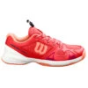 Wilson Junior Rush Pro QL Tennis Shoes (Cayenne/White/Papaya Punch)