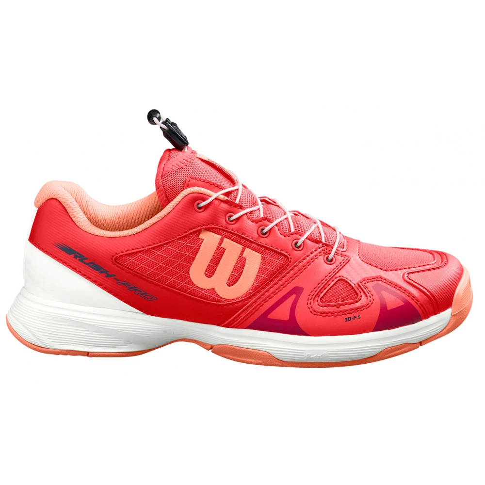 Wilson Junior Rush Pro QL Tennis Shoes (Cayenne/White/Papaya Punch)