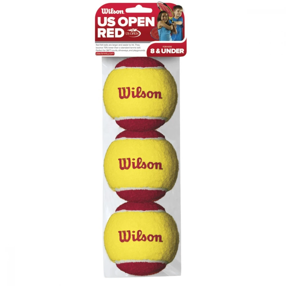 Wilson US Open Junior Tennis Racquet, Red Felt Tennis Balls - Image 3